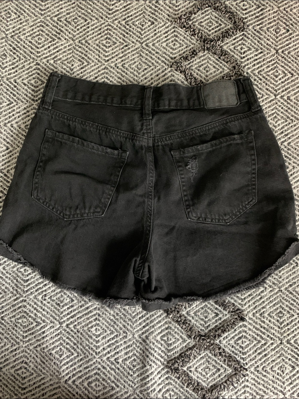 Aeropostale Black Distressed Denim Mom Shorts - Picture 4 of 5
